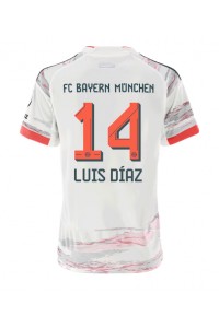 Bayern Munich Luis Diaz #14 Jalkapallovaatteet Naisten Vieraspaita 2025-26 Lyhythihainen
